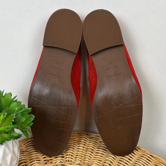 Aquatalia Mules Loafer Slip On Leather Suede Orange Buckle 7.5 - Picture 10 of 12